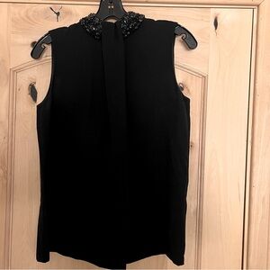 Raoul Beaded Neck Collar Necklace Tie Shirt Blouse Top